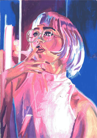 Portrait of a pinterest girl, posca in my sketchbook.